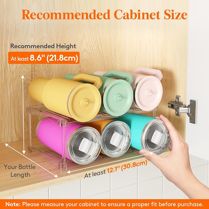 Lifewit Stackable Bottle Storage Organizer, Large Slot Water Bottle Tumbler Cup - Image 3