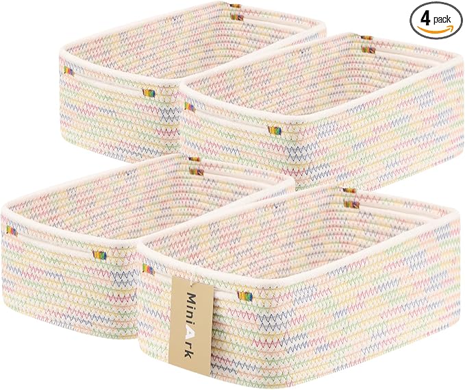 MiniArk Small Storage Baskets for Organizing | Closet Organizer Bins | Shelf by MiniArkStorageBasketsHome
