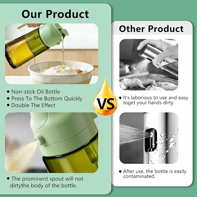 2-Pack Olive Oil Sprayer & Dispenser Bottle - Image 6