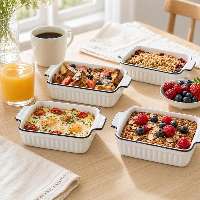 12 Oz Casserole Dish, Ceramic Baking Dishes Sets of 4, Small Casserole Dish - Image 9