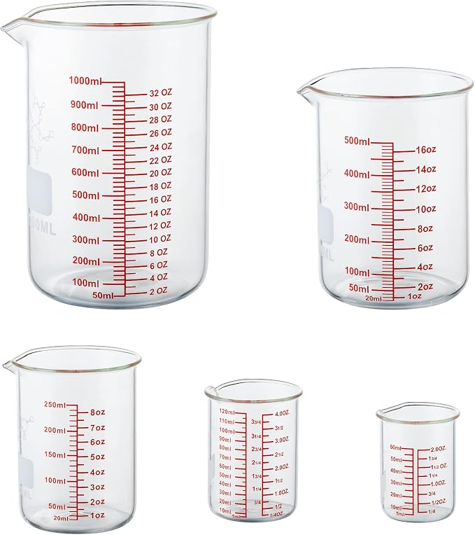 High Borosilicate Glass Measuring Cup Set-V-Shaped Spout, Includes 60ml - Image 8