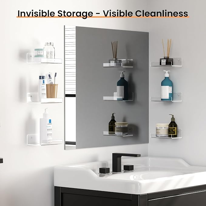 upsimples 6 Pack 6x4 Inches Acrylic Small Shelves, Floating Shelves - Image 5