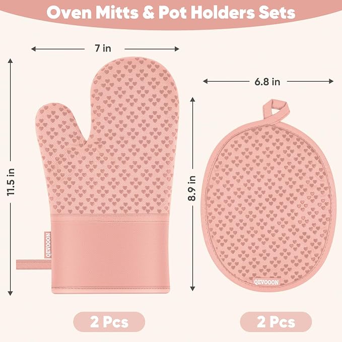 Oven Mitts and Pot Holders 4 Sets, Heat Resistant 500 ℉ Oven Mitt and Pot Holder - Image 2