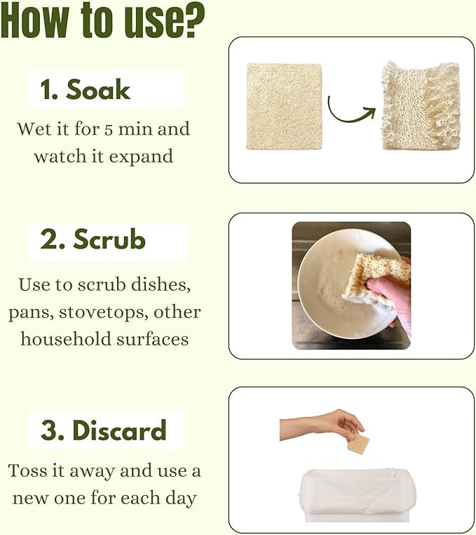 Natural Loofah Dish Sponge Multipurpose Dish Sponges - Image 6