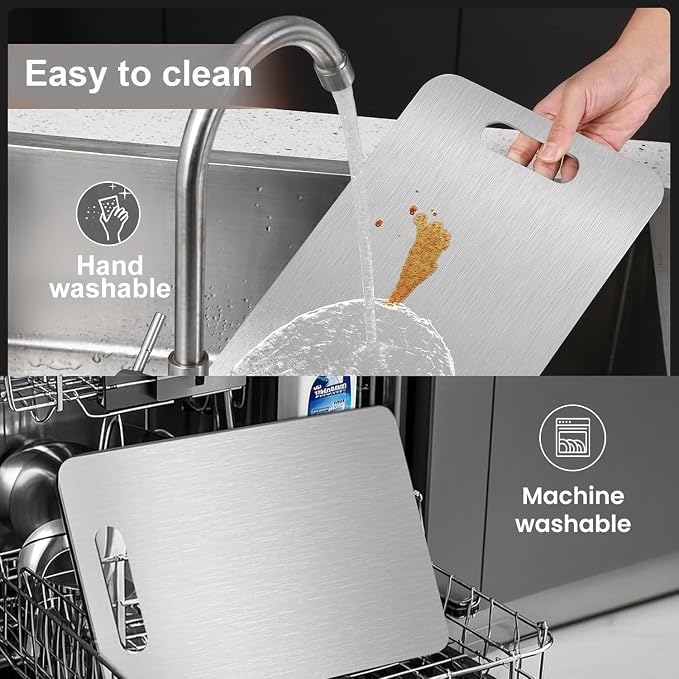 Titanium Cutting Boards for Kitchen, Food Grade 304 Stainless Steel Cutting - Image 5