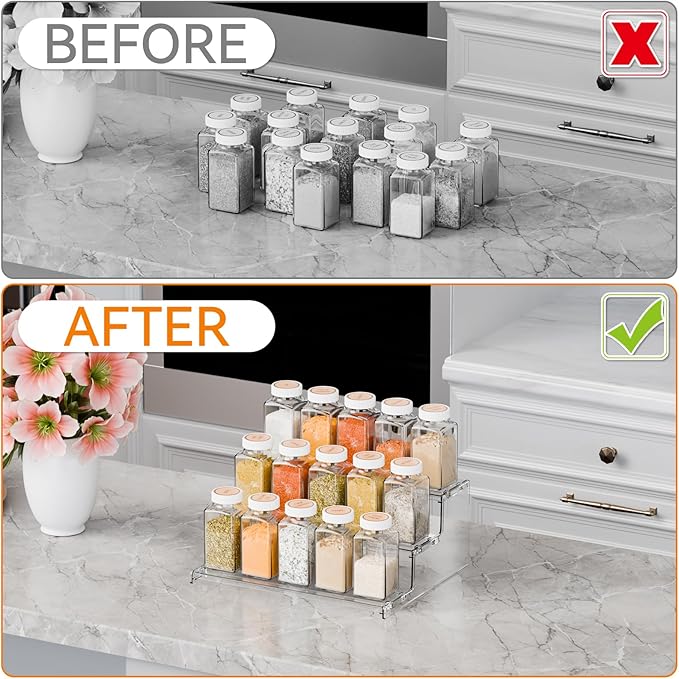 Yieach 2 Pack Tiered Spice Rack Organizer - Image 5