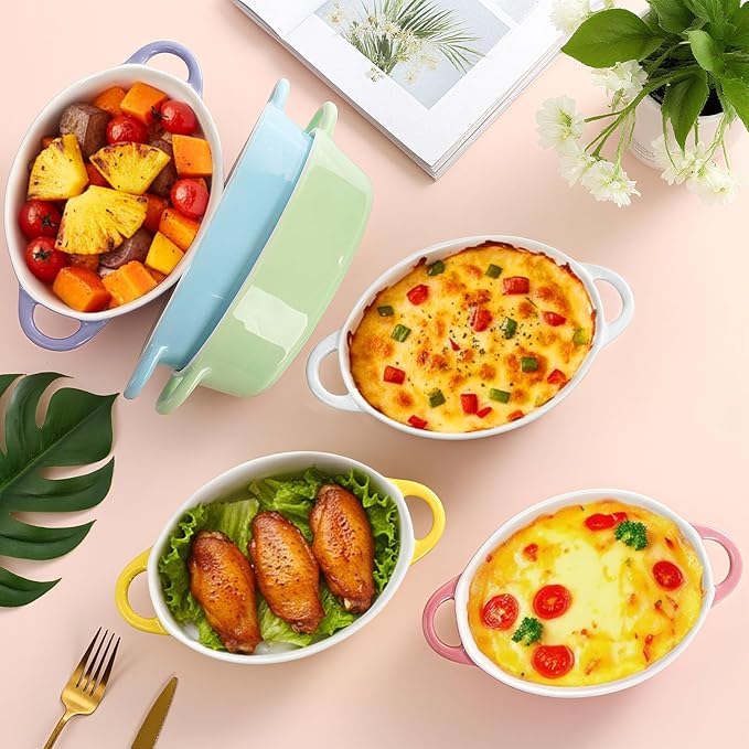 Foraineam 6 Pack 20 oz Oval Au Gratin Baking Dishes - Image 5