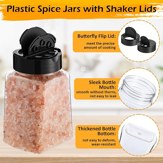 Mimorou 30 Pack Plastic Spice Jars - Image 3