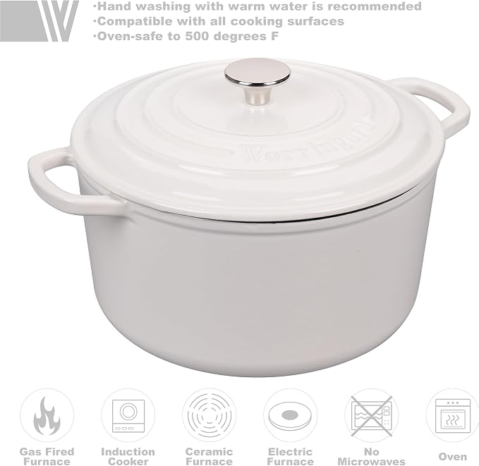 VORRINGARD Enameled Cast Iron Dutch Oven Pot - Image 3
