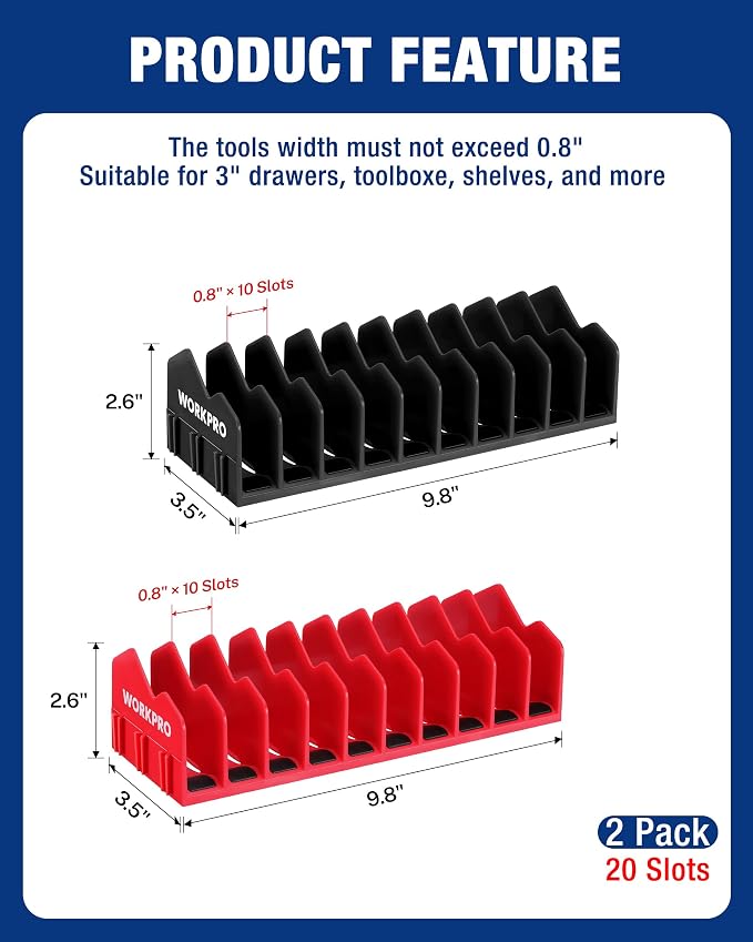 WORKPRO 2-Pack Plier Organizer Rack, Pliers Holder and Cutter Organizers - Image 2
