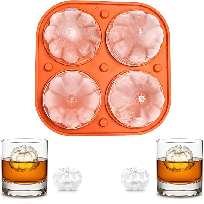 Orange 3D Pumpkin Ice Cube Tray by GRITOSE
