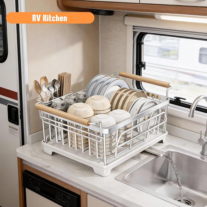 Dish Drying Rack for Kitchen Counter, Stainless Steel Dish Rack - Image 5