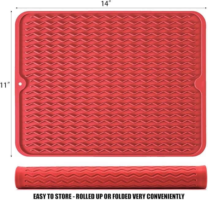 Large 14" x 11" Silicone Dish Drying Mat - Image 2