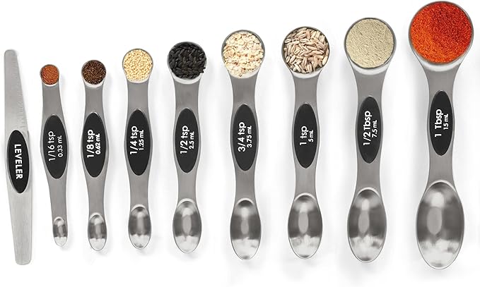 Magnetic Measuring Spoons Set Stainless Steel by BIDFUL
