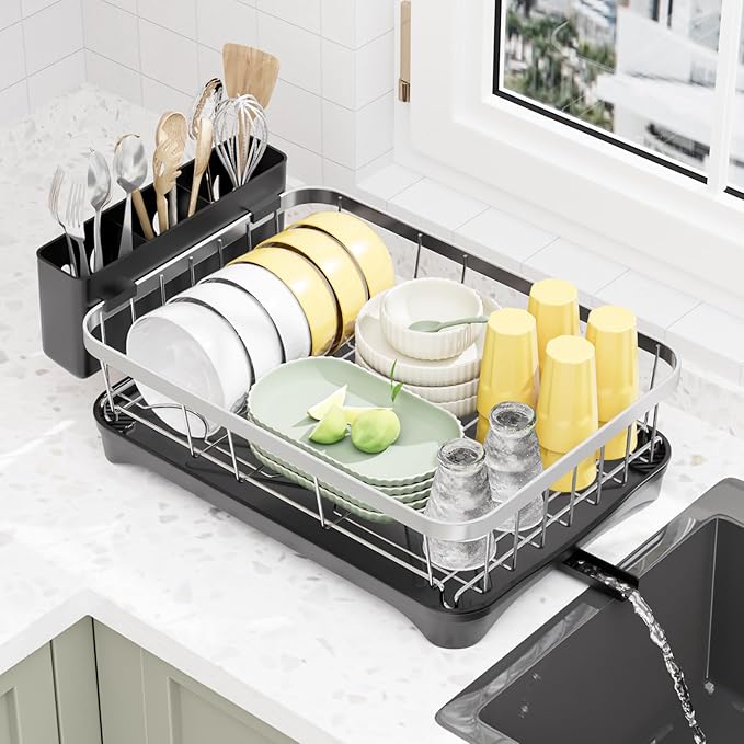 LIYI Dish Rack for Kitchen Counter, Stainless Steel Drying Rack, 304 Stainless by LIYIBambooHairBrush