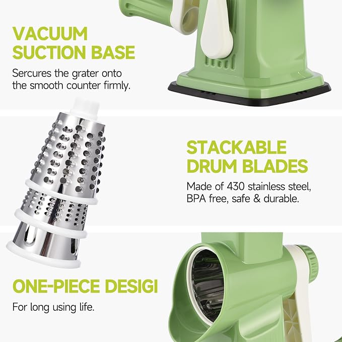 Rotary Cheese Grater Hand Crank Transparent - Image 6