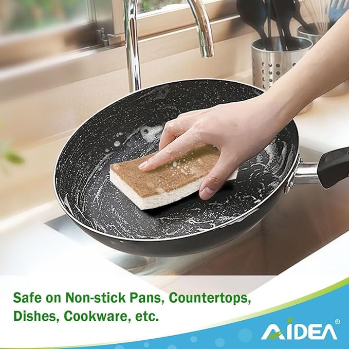 AIDEA Sponges Kitchen, Dish Sponges Non Scratch, Natural Sponge - Image 2