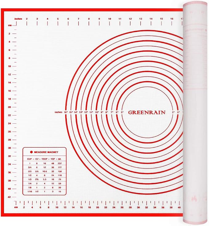 Silicone Pastry Mat Extra Thick Large Non Stick Baking Supplies Kitchen Counter by GREENRAIN