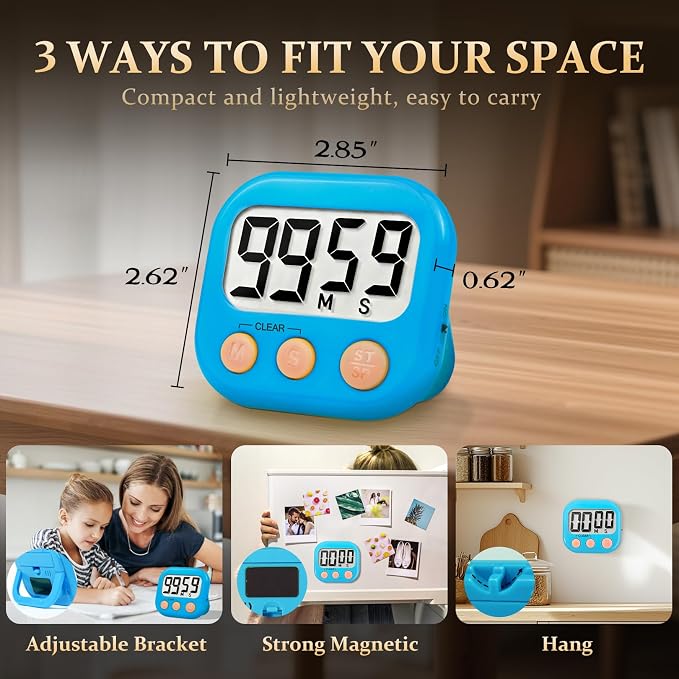 12 Pack Digital Kitchen Timer Small Classroom Timers - Image 3