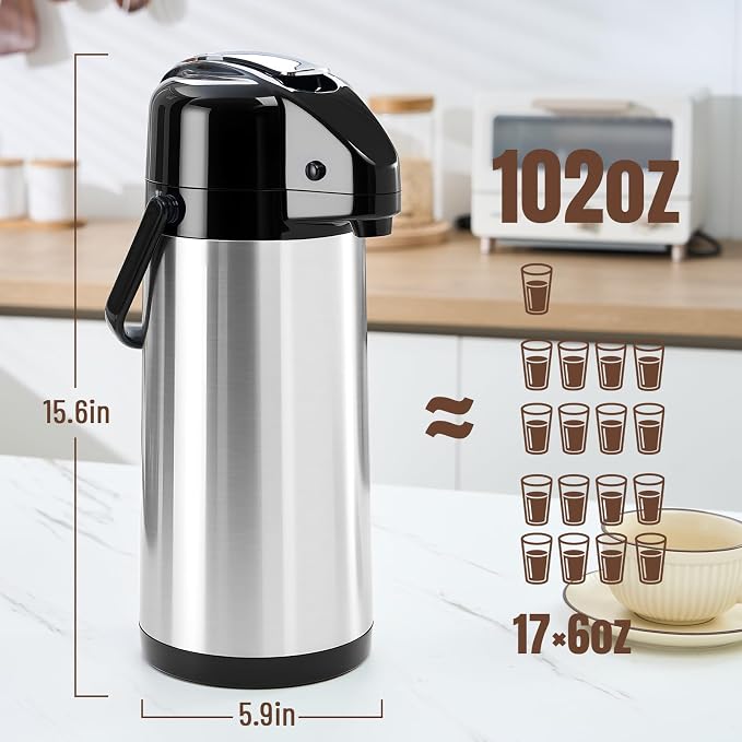 PARACITY Upgraded Airpot Coffee Carafe - Image 8