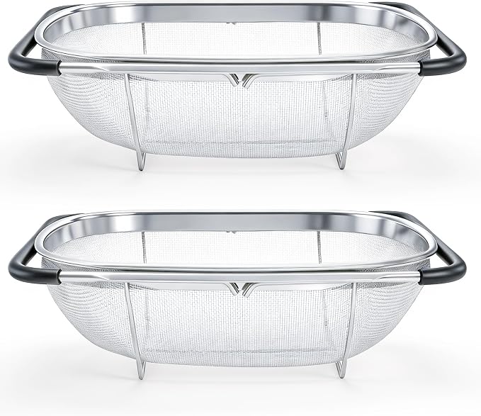 Suwimut 2 Pack Over the Sink Oval Colander by Suwimut