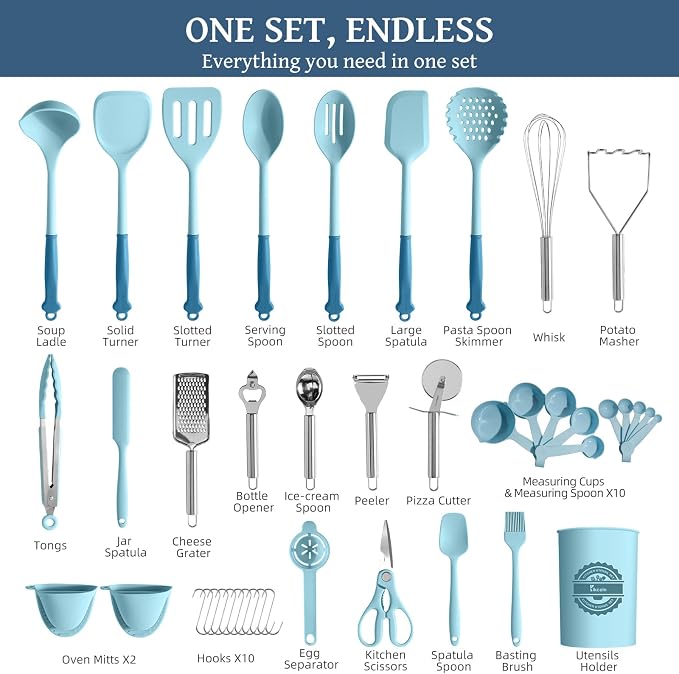 Kikcoin 43Pcs Large Kitchen Utensils Set - Image 2