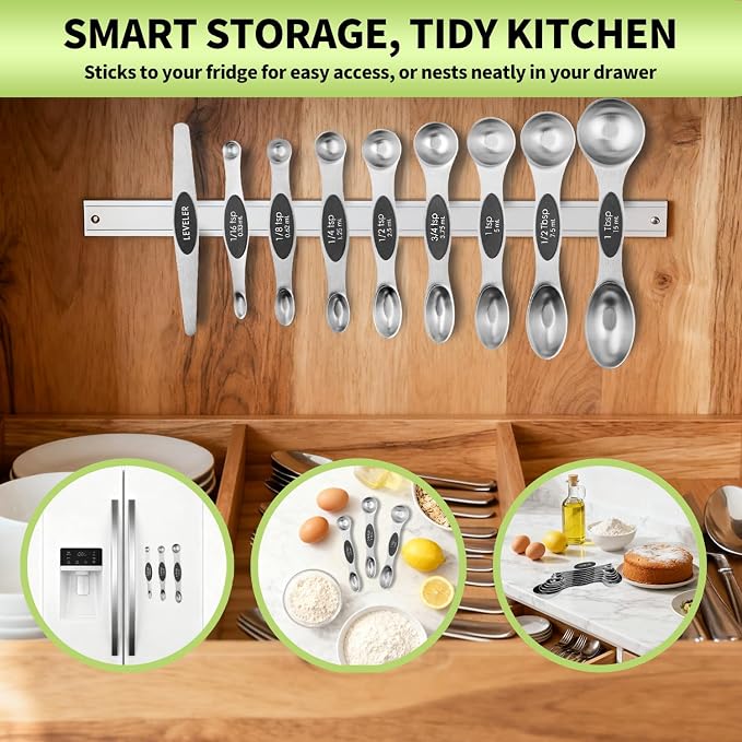 Magnetic Measuring Spoons Set Stainless Steel - Image 9