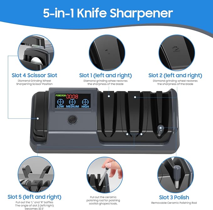 5-in-1 Electric Knife Sharpener - Image 2