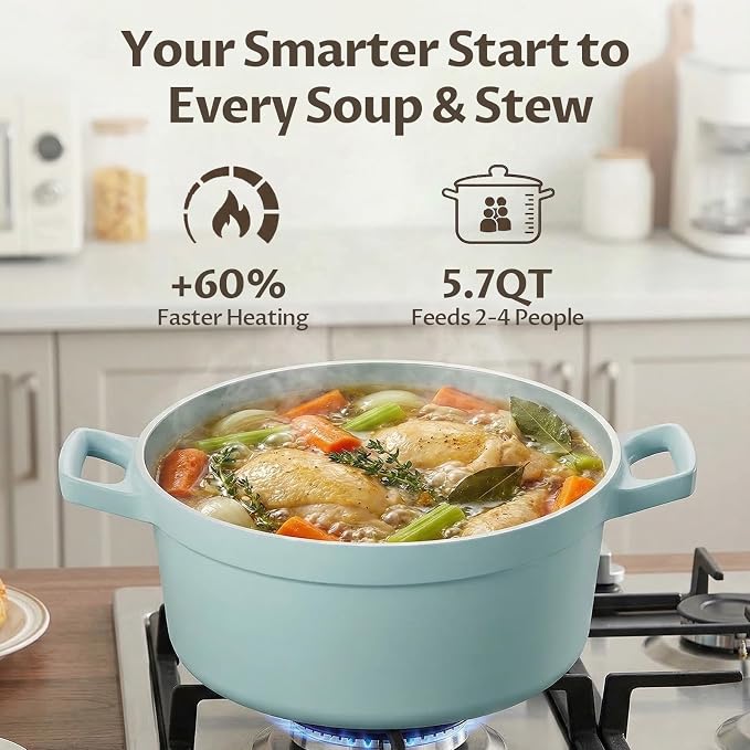 BEZIA 5.7 Quart Nonstick Ceramic Stock Pot - Image 6