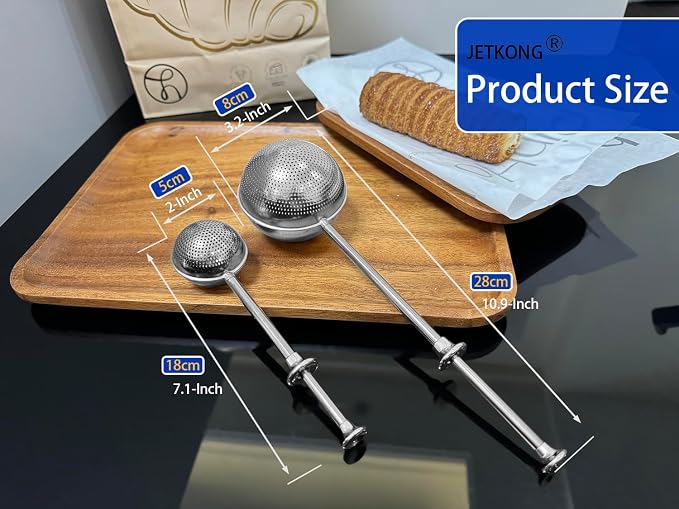 JETKONG 2 Pcs Flour Sifter, Stainless Steel Flour Duster - Image 3