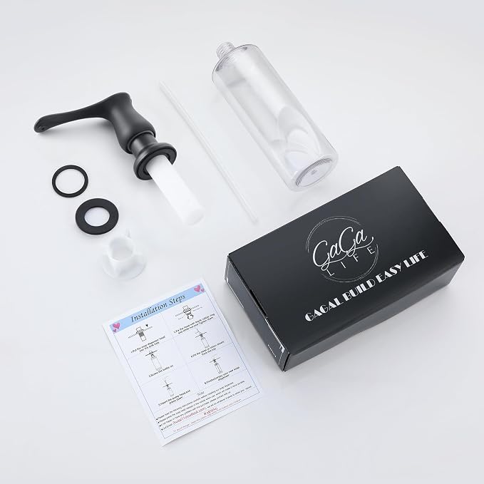 GAGALIFE Sink Soap Dispenser Matte Black, Built in Soap Dispenser - Image 9