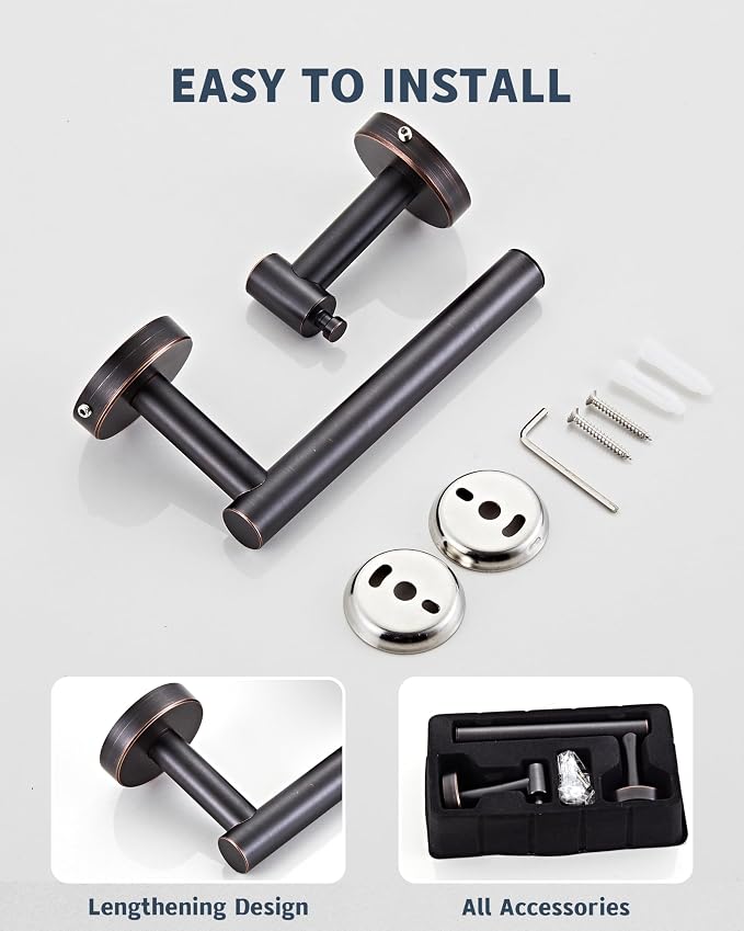 RARXTR Bronze Toilet Paper Holder SUS304 Stainless Steel Double Post Pivoting - Image 4