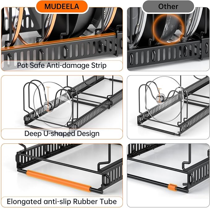 MUDEELA 2 Pack Pots and Pans Organizer Rack - Image 5