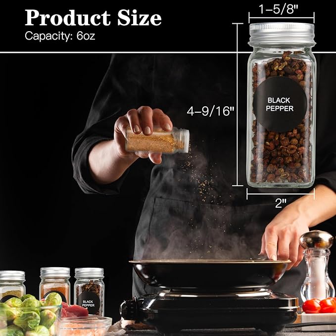 DkOvn 12pcs Glass Spice Jars - Image 2