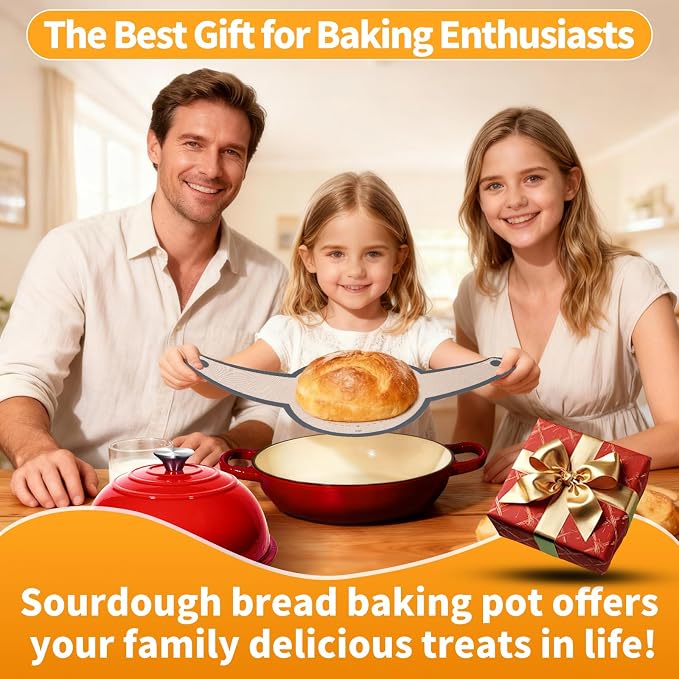 ONKO Dutch Oven For Sourdough Bread Baking, 6QT Enameled Cast Iron Dutch Oven - Image 8
