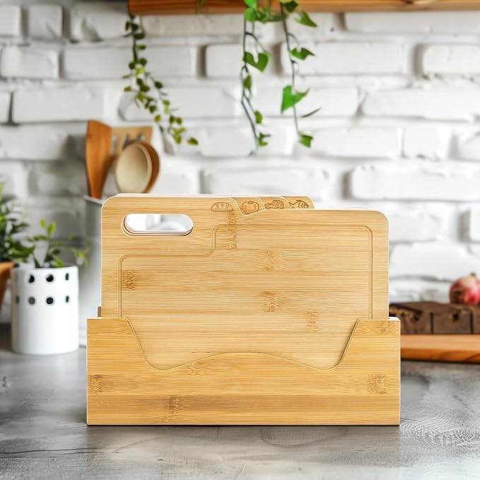 ZENFUN 4 Pack 12.5"L x 9.8"W Bamboo Cutting Boards - Image 7