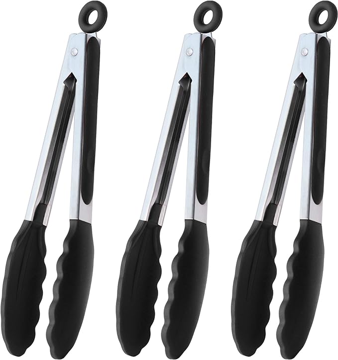 HINMAY Serving Tongs 9-Inch Cooking Tongs by HINMAY