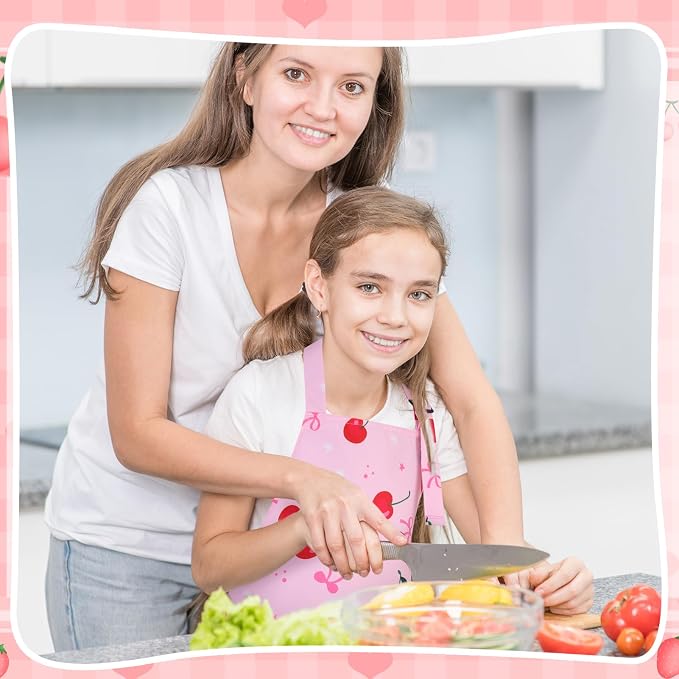 2 Pack Kids Apron, Cute Cooking Aprons, Waterproof Art Apron - Image 7