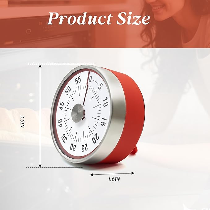 Kitchen Timer for Cooking, Chef Cooking Timer Clock, Visual Timers, 60-Minute - Image 9