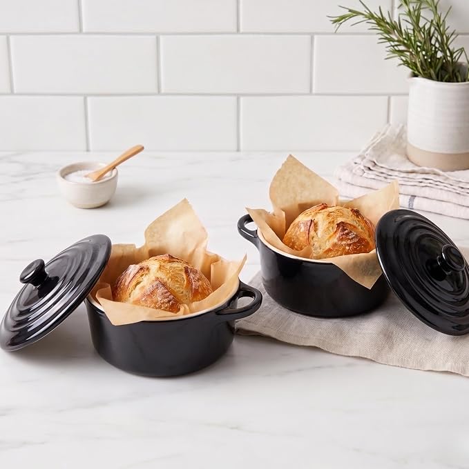 Kook Ceramic Mini Cocotte Set, Small Casserole Dishes - Image 3
