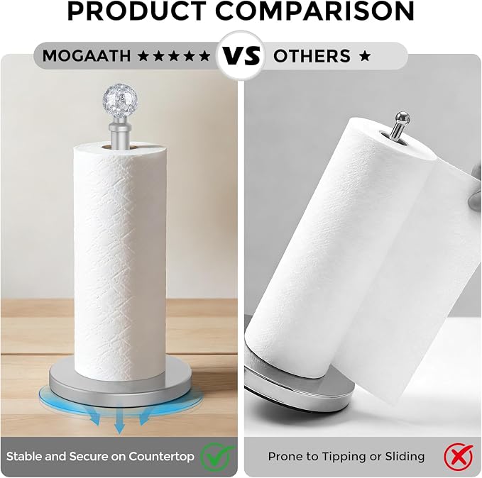 Paper Towel Holder Countertop Silver, Unique Silver Ball Decor, Brass Paper - Image 5
