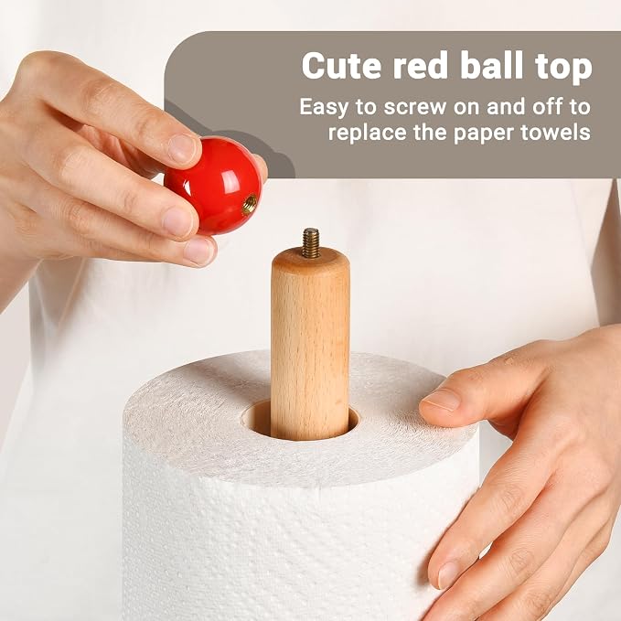 Paper Towel Holder, Wooden Kitchen Roll Stand - Image 5