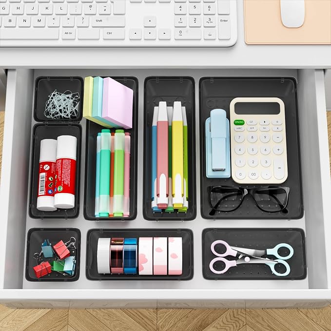 ElegantArray 12-Piece Drawer Organizer Set, 4 Sizes Versatile Plastic Vanity - Image 5