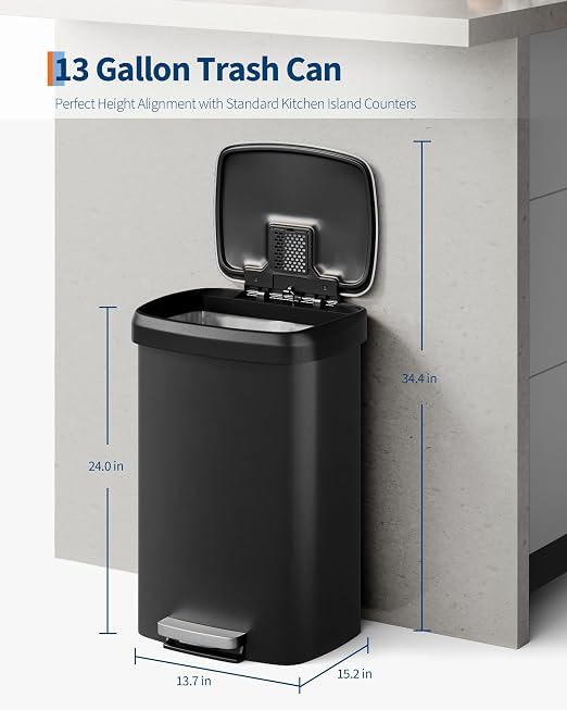 Garvee 13 Gal / 50L Large Plastic Trash Can - Image 6