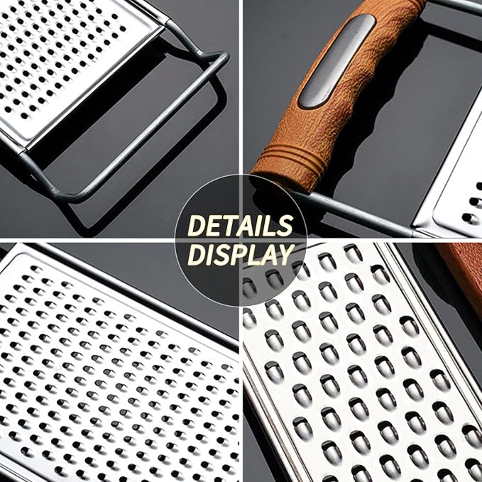2 Pack Cheese Grater Handheld, Stainless Steel Zester Set of 2, Kitchen Flat - Image 6