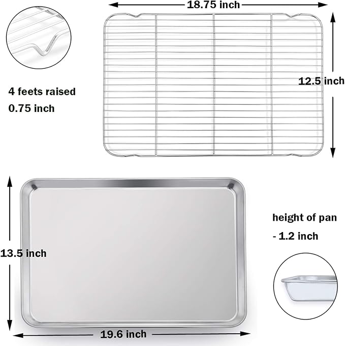 P&P CHEF 19.6 Inch Stainless Steel Baking Sheet - Image 6