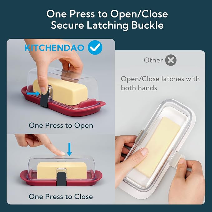 KITCHENDAO One-handed Airtight Butter Dish - Image 2
