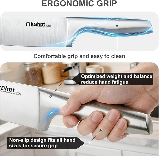 FIKSHOT Kitchen Knife Set, German Stainless Steel kitchen knives – Includes - Image 3