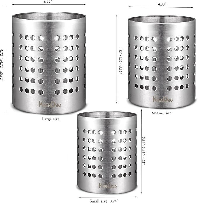 KSENDALO Metal Utensil Holder Set, Small SUS304 Steel Utensil Holder Flatware - Image 7