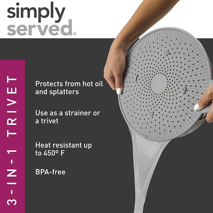 Silicone Splatter Screen, Protect Stovetop and Counters, 3-in-1 Silicone - Image 7